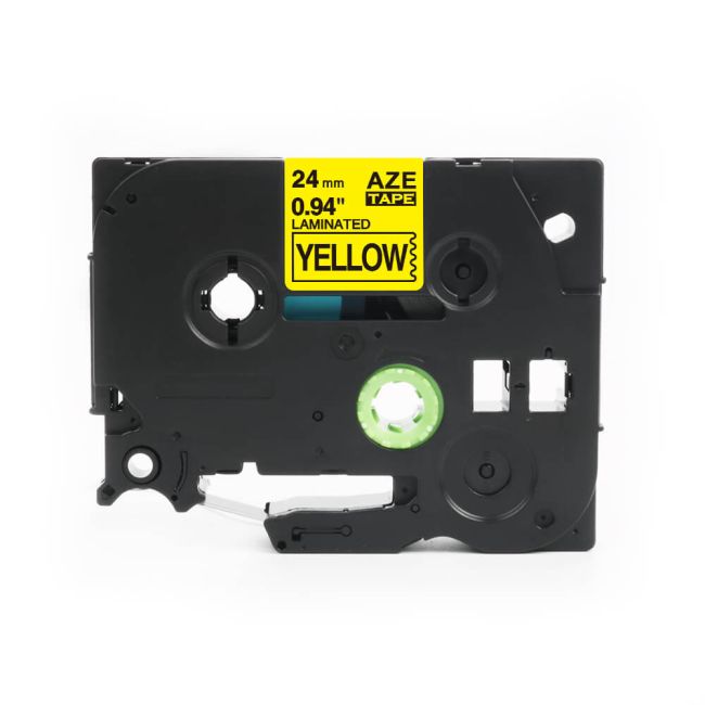 Compatible Brother TZ651 24mm Gloss Black On Yellow Tape