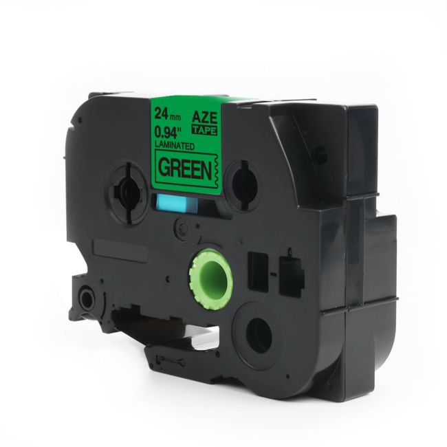 Compatible Brother TZ751 24mm Gloss Black On Green Tape