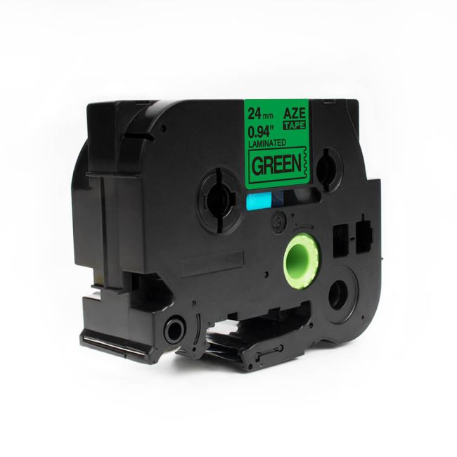 Compatible Brother TZ751 24mm Gloss Black On Green Tape