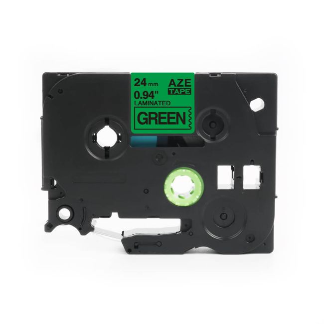 Compatible Brother TZ751 24mm Gloss Black On Green Tape