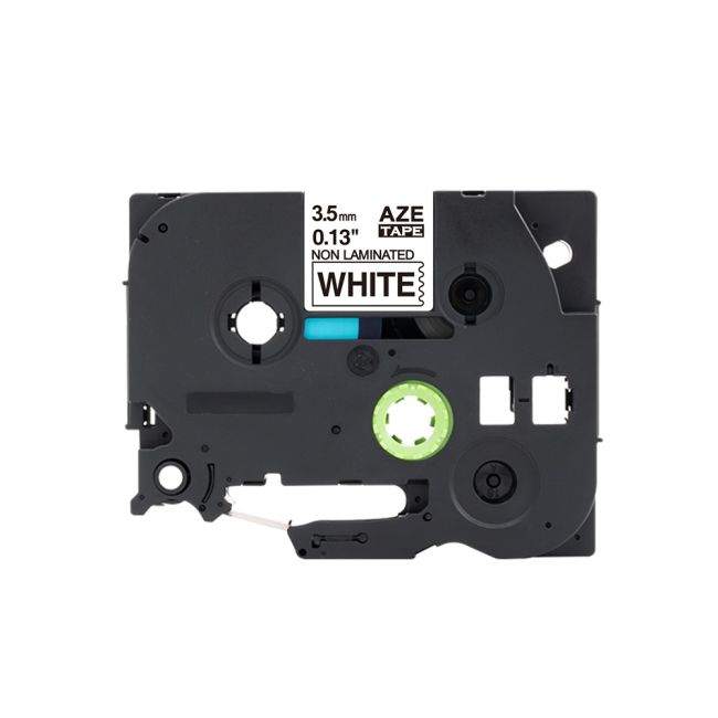 Compatible Brother TZeN201 3.5mm Non Laminated Black On White Tape CP-TZeN201