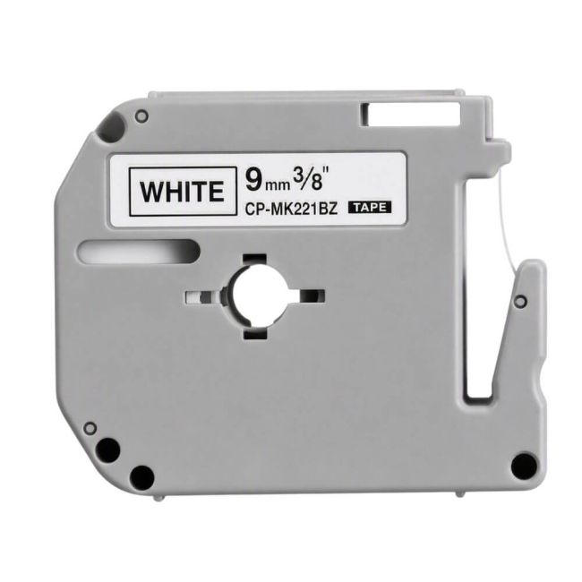 Compatible Brother 9mm Black on White Tape (non-metallic) MK221BZ