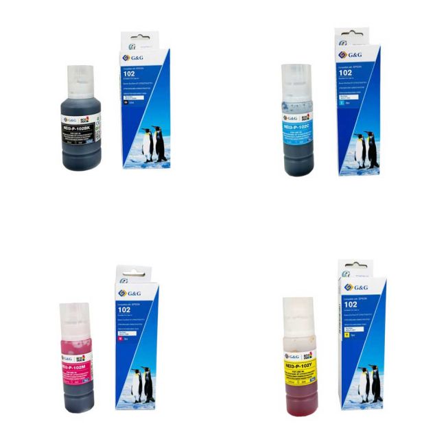 Compatible Epson EcoTank 102 Ink Bottle Multipack CMYK CP-C13T03R640
