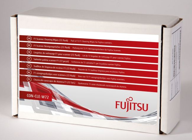 Fujitsu CON-CLE-W72 F1 Scanner Cleaning Wipes (72 Pack)