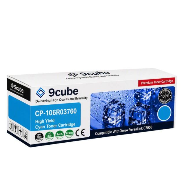 Compatible Xerox High Cap Cyan Toner Cartridge (10,100 Pages*) CP-106R03760