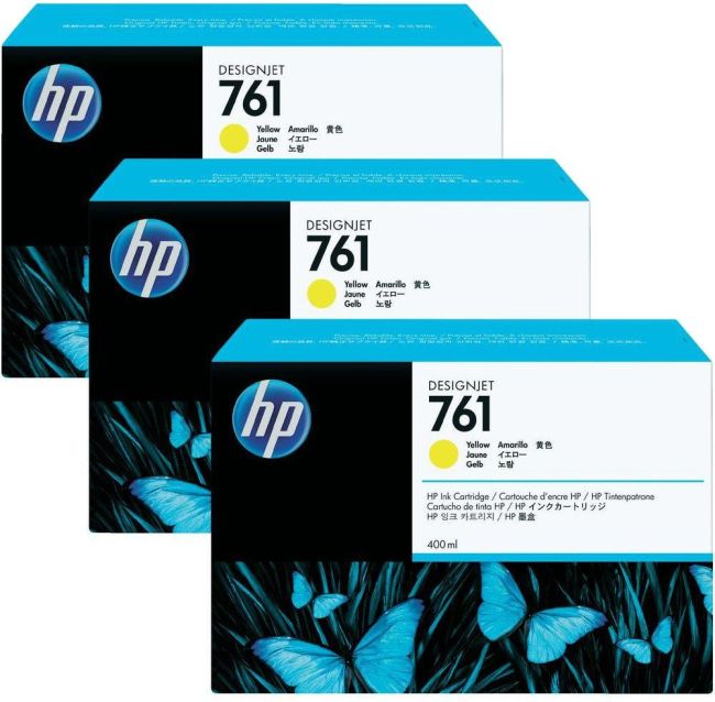 HP CR270A No.761 Yellow Ink Cartridges (3x 400ml)