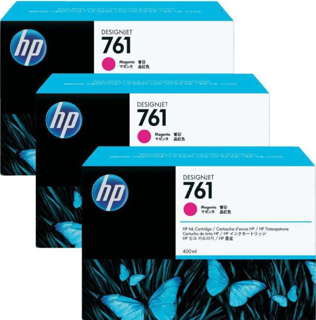 HP CR271A No.761 Magenta Ink Cartridges (3x 400ml)
