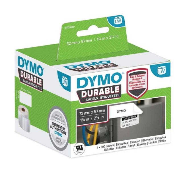 DYMO 2112289 Black On White Labels (57x32mm) 800 Labels 2112289