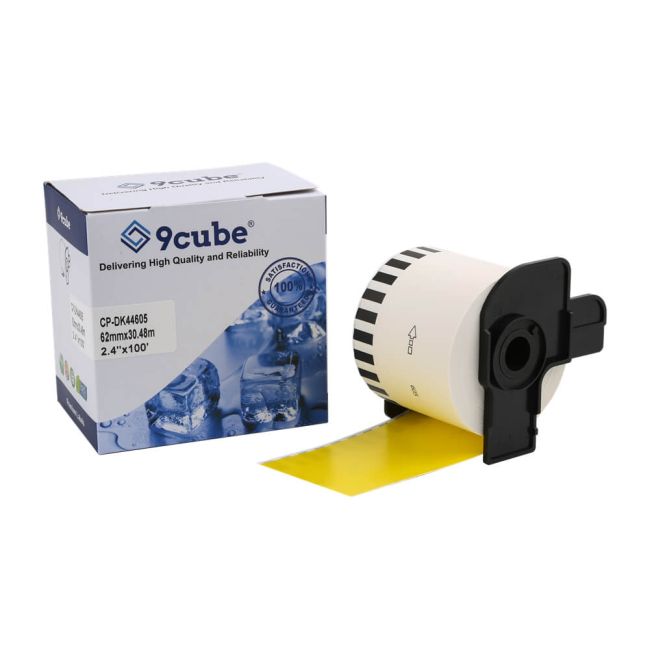 Compatible Brother DK44605 62mm Yellow Removable Paper Tape