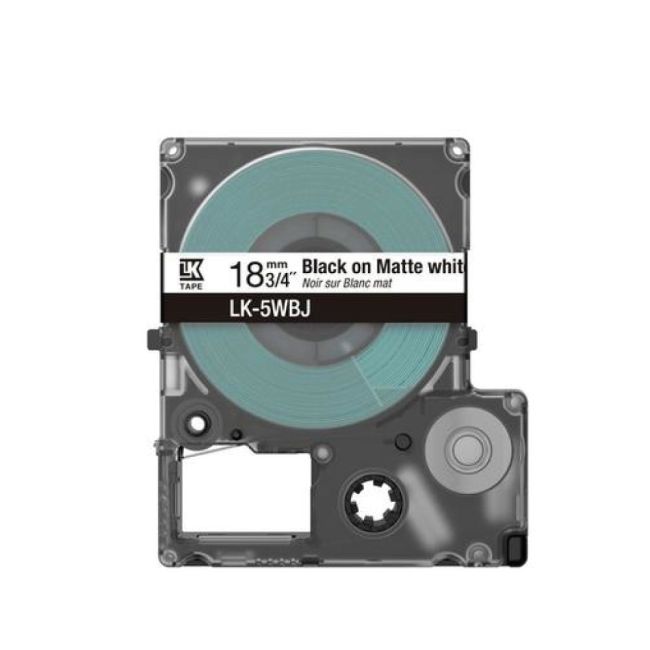 Epson 18mm LK-5WBJ Black On White Matt Tape C53S672063