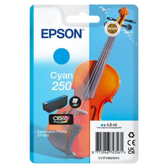 Epson 250 Cyan Ink Cartridge (360 Pages*) C13T16N24010