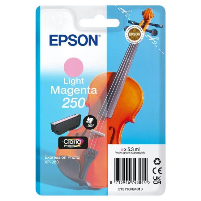 Epson 250 Light Magenta Ink Cartridge (360 Pages*) C13T16N64010