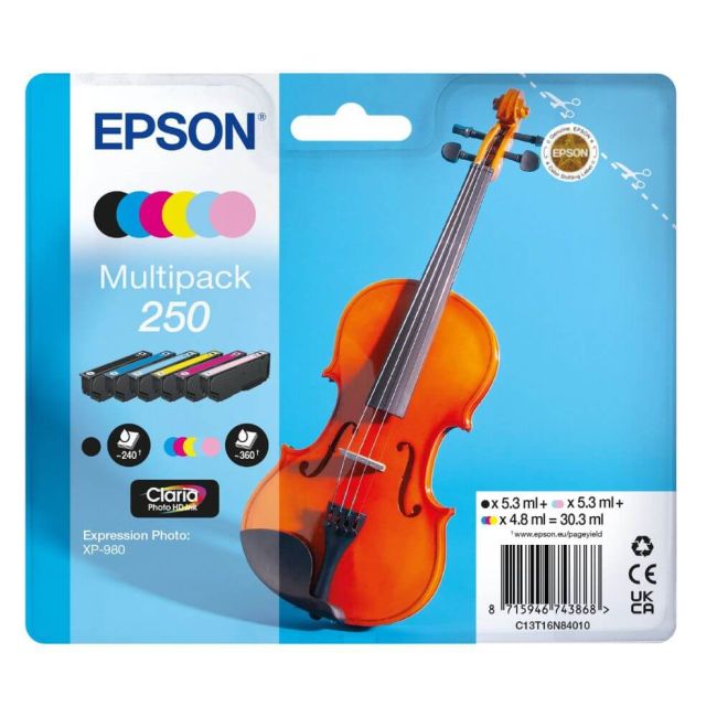 Epson 250 6 Colour Ink Cartridge Multipack C13T16N84010
