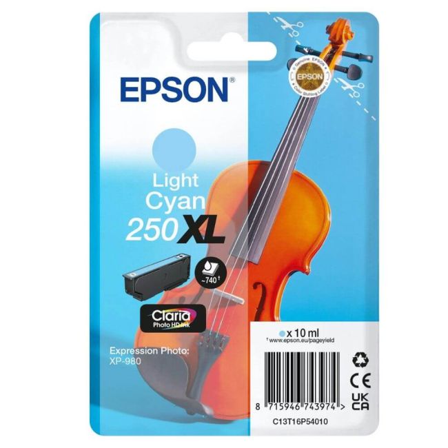 Epson 250XL High Capacity Light Cyan Ink Cartridge (740 Pages*) C13T16P54010