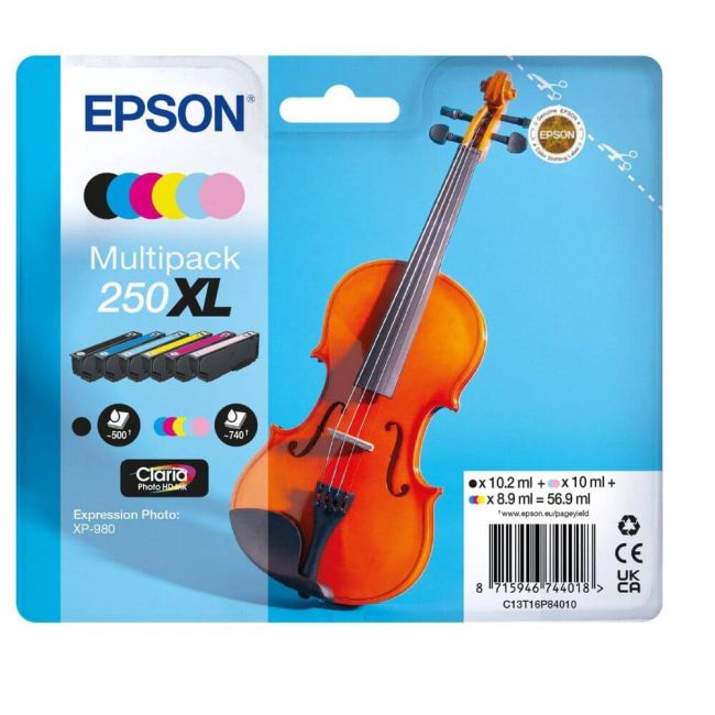 Epson 250XL 6 Colour High Capacity Ink Cartridge Multipack C13T16P84010