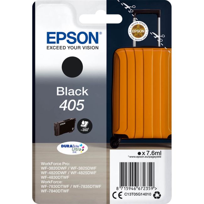 Epson 405 Black Ink Cartridge (350 Pages*) C13T05G14010