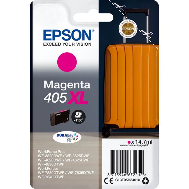 Epson 405XL Magenta Ink Cartridge (1,100 Pages*) C13T05H34010