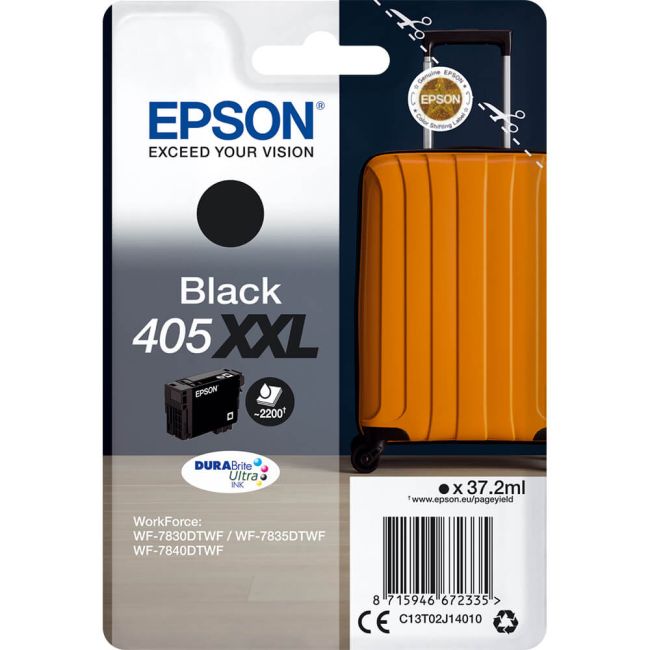 Epson 405XXL Black Ink Cartridge (2,200 Pages*) C13T02J14020
