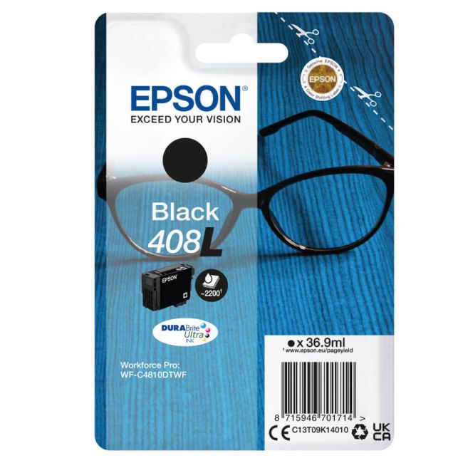 Epson 408L High Yield Black Ink Cartridge (2,200 Pages*) C13T09K14010