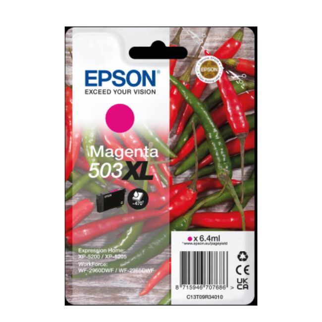 Epson 503XL High Capacity Magenta Ink Cartridge (470 Pages*) C13T09R34010