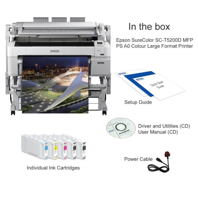 Epson SureColor SC-T5200D MFP PS 36" / A0 Large Format Printer with Postscript - DISCONTINUED