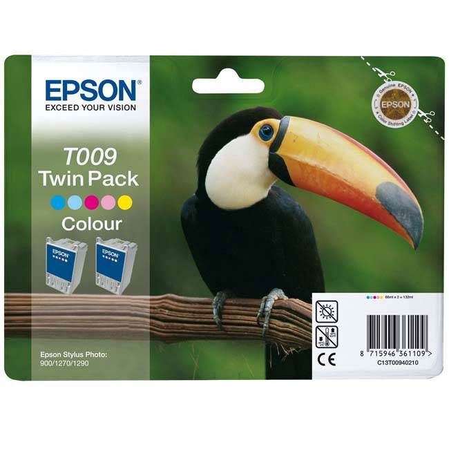 Epson C13T00940210 T009402 5-Colour Ink Cartridge Twin Pack (2x 66ml - 330 pages*)