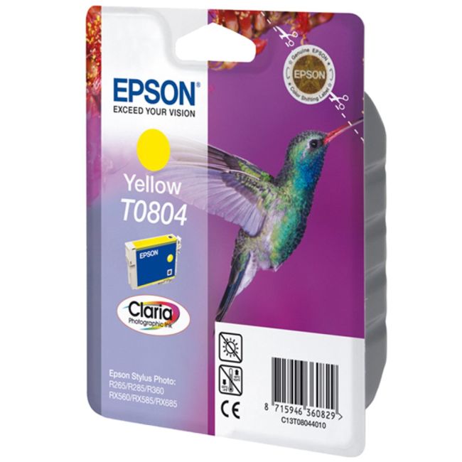Epson C13T08044011 T0804 Yellow Ink Cartridge (7.4ml) C13T08044010