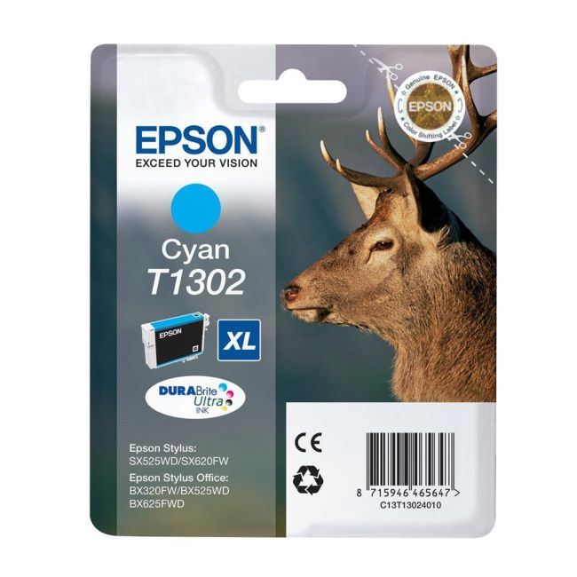 Epson T1302 High Yield Cyan Ink Cartridge (10.1ml) C13T13024010