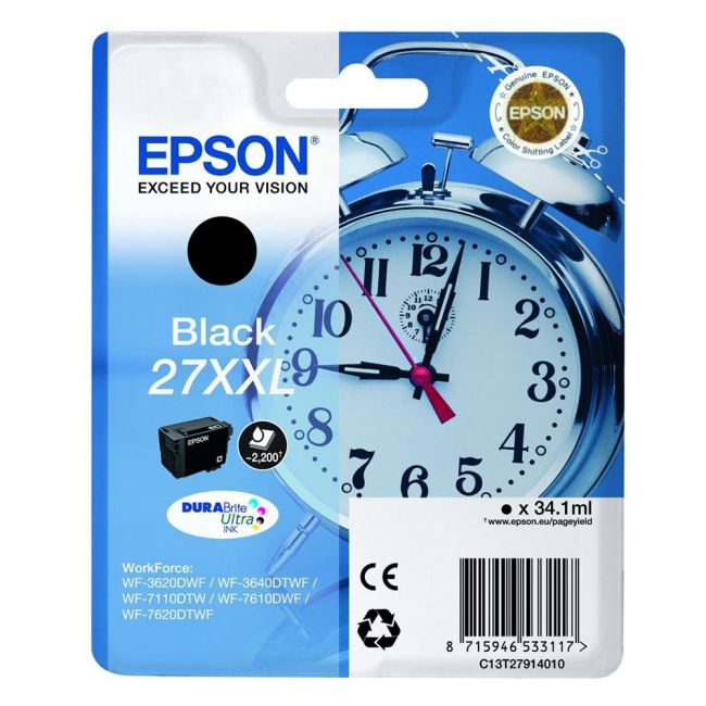 Epson C13T27914012 27XXL Black Ink Cartridge (2,200 Pages*)