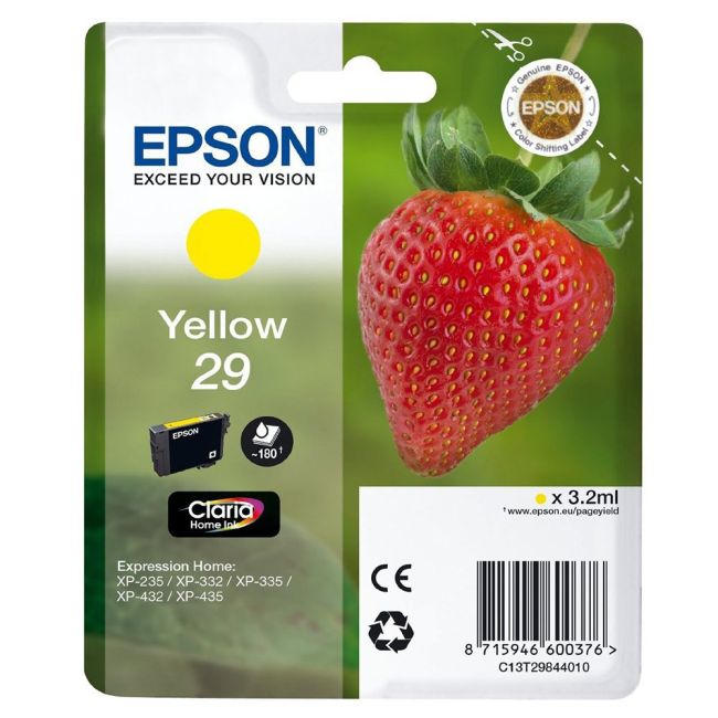Epson C13T29844010 29 T2984 Yellow Ink Cartridge (3.2ml)