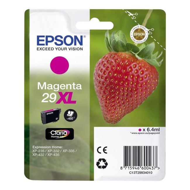 Epson C13T29934010 29XL T2993 High Yield Magenta Ink Cartridge (450 pages*)