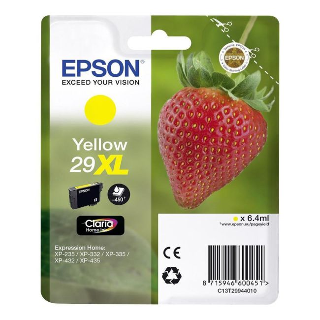 Epson C13T29944010 29XL T2994 High Yield Yellow Ink Cartridge (450 pages*)