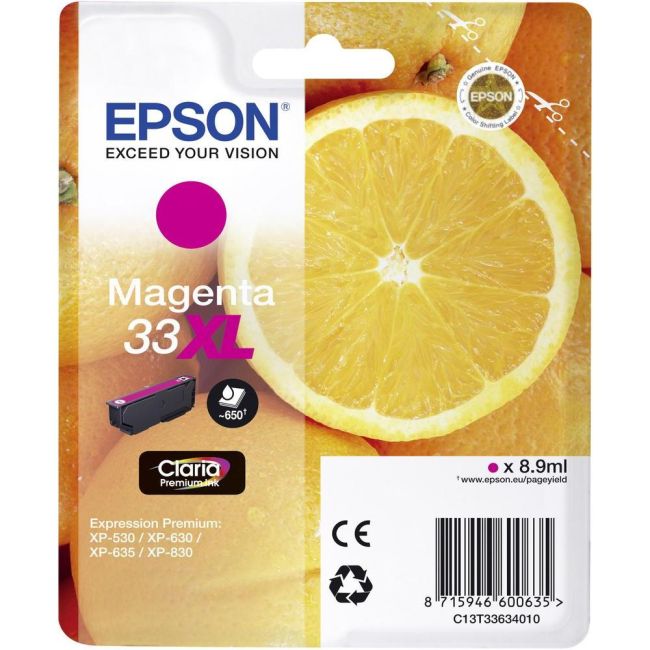 Epson T3363 High Yield 33XL Magenta Ink Cartridge (8.9ml) C13T33634010