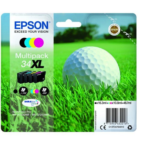 Epson High Yield CMYK 34XL Ink Cartridge Multipack