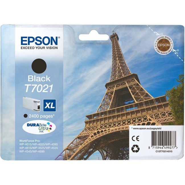 Epson C13T70214010 T7021 High Yield Black Ink Cartridge (2,400 pages*)