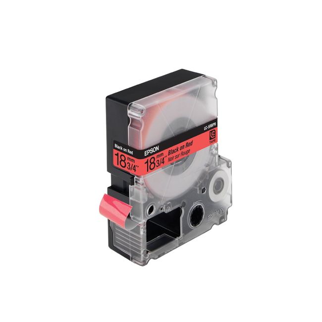 Epson LC-5RBP9 - 18mm x 9m - Black on Red Tape C53S626400