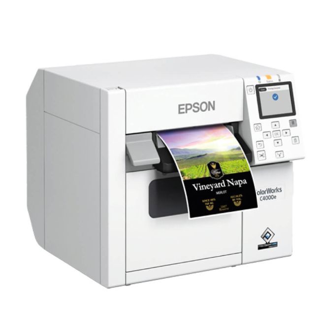 Epson ColorWorks C4000e (mk) - Matte Colour Inkjet Label Printer