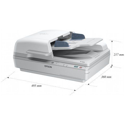 Epson WorkForce DS-7500 A4 Flatbed Scanner with ADF size guide