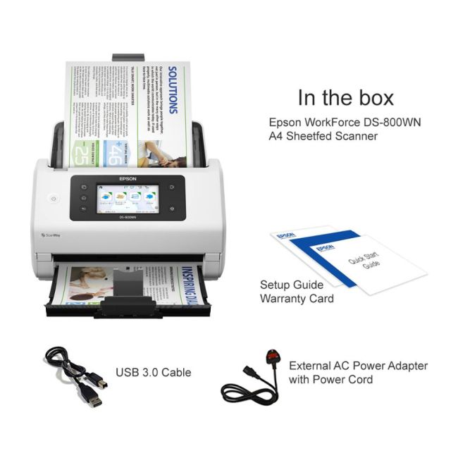 Epson WorkForce DS-800WN A4 Sheetfed Scanner