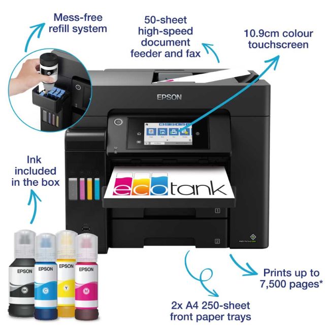 Epson EcoTank ET-5850 A4 Colour Multifunction Inkjet Printer