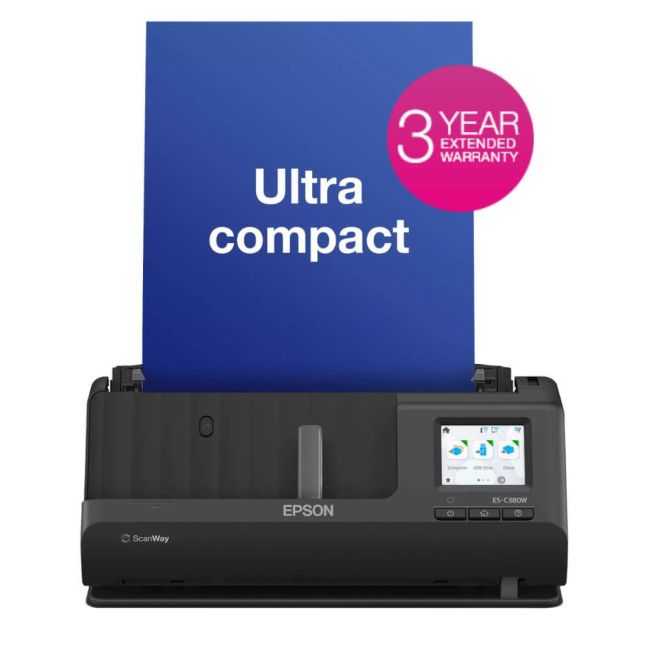 Epson WorkForce ES-C380W A4 Compact Desktop Scanner