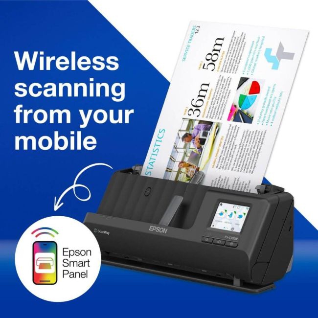 Epson WorkForce ES-C380W A4 Compact Desktop Scanner