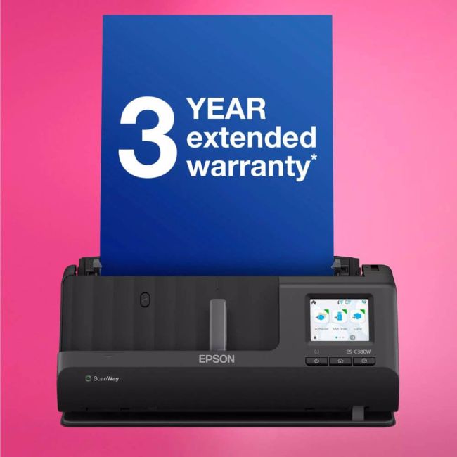 Epson WorkForce ES-C380W A4 Compact Desktop Scanner ** New - Open Box ** 