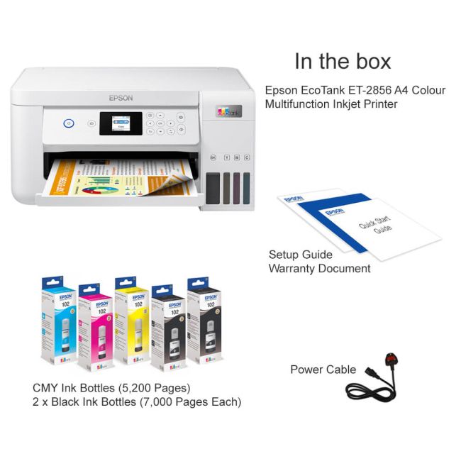Epson EcoTank ET-2856 A4 Colour Multifunction Inkjet Printer