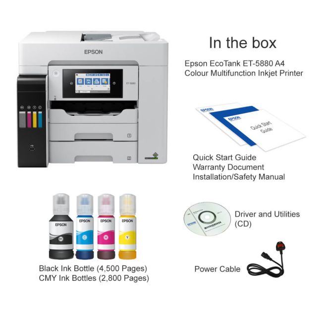 Epson EcoTank ET-5880 A4 Colour Multifunction Inkjet Printer