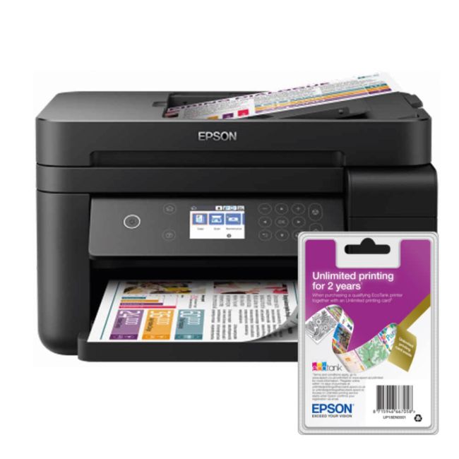 Epson EcoTank ET-3750 A4 Colour Multifunction Inkjet Printer (2 Year Unlimited Printing)