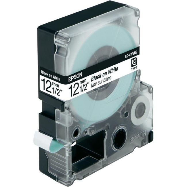 Epson LC-4WBN9 - 12mm x 9m - Black on White Tape C53S625416