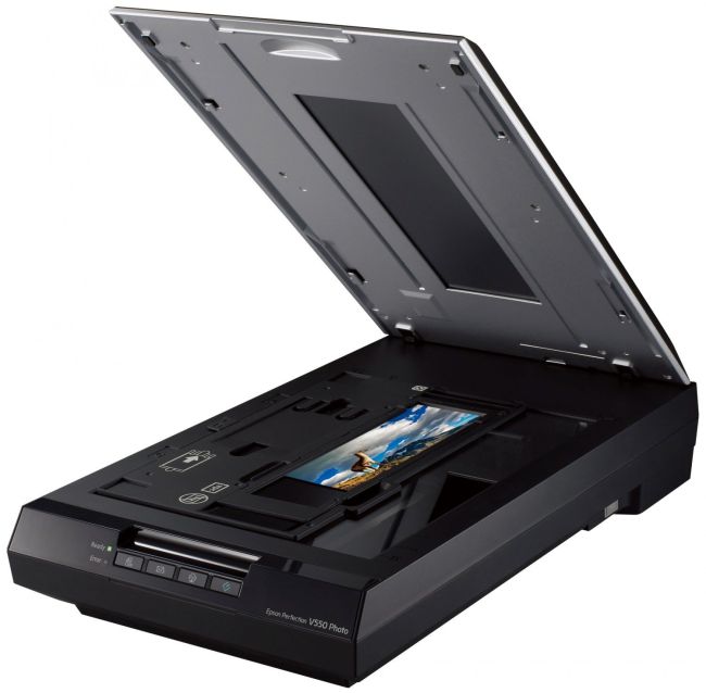 Epson Perfection V800 Photo Scanner open top