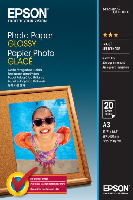 Epson Photo Paper Glossy - A3 - 20 sheets