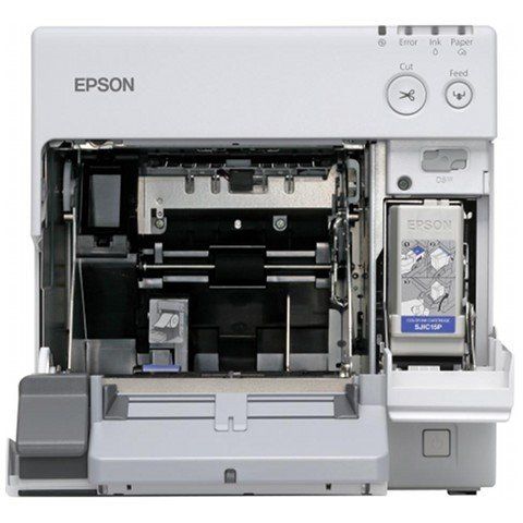 Epson TM-C3400 Colour Network Label Printer open front